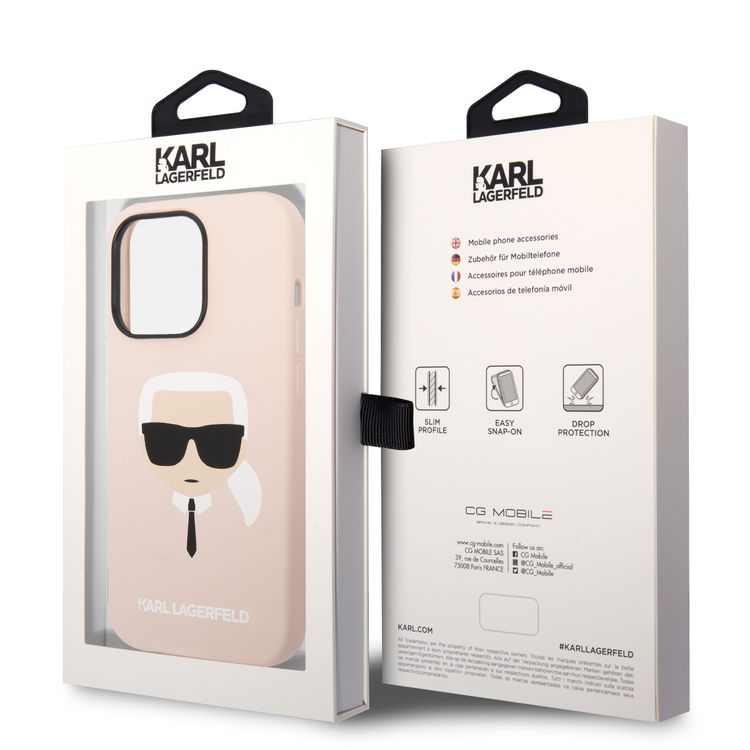 Karl Magsafe Compatibility Liquid Compatible with Silicone Case with Karl Head iPhone 14 Pro Max Compatibility - Pink