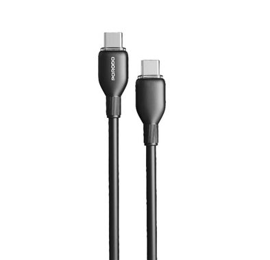 Porodo USB-C to USB-C Fast Charging & Data Cable, TPE Material, 48V Rated Voltage, Universal Compatibility, Tangle-Free Design, 240W Rated Power, 1m Cable Length - Black
