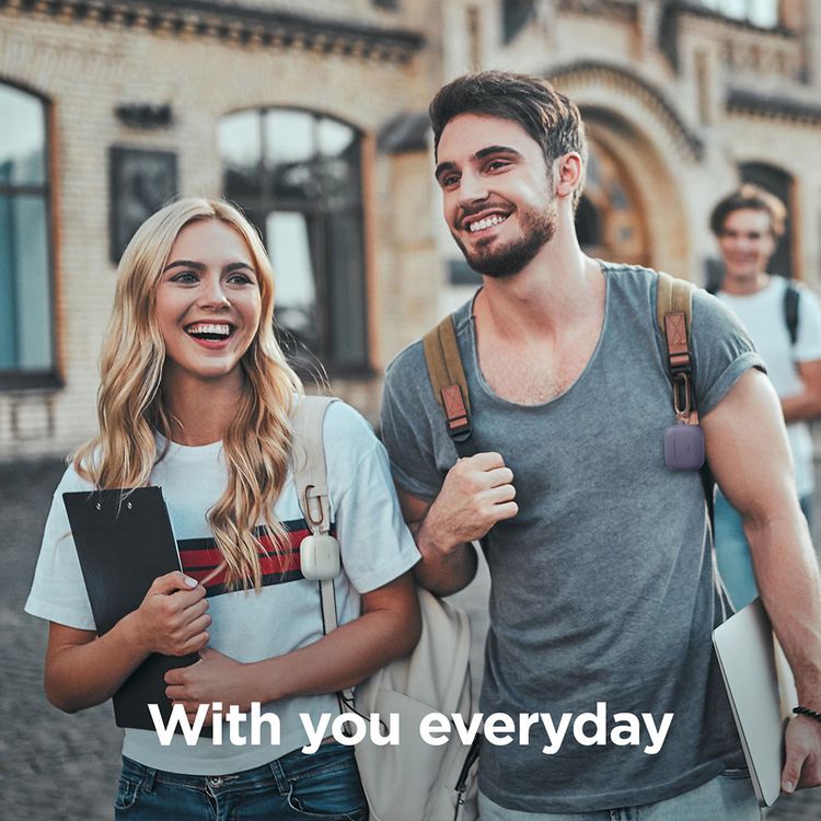 ELAGO Hang Case with Anti-Lost Ring for AirPods 3, Drop Resistant, Dustproof & Absorbing Protective Cover with Hang Case Suitable with Wireless Charger Lavender Gray