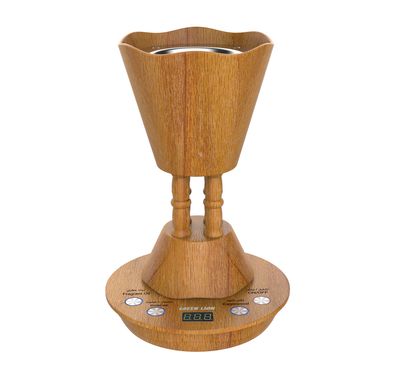 Green Lion Majlis Electric Bakhour Burner with Detachable Base, Digital Display, Countdown Timer, Ceramic Heating Base, Wood-Grain Finish, Safety Cut-Off, 15mL Oil Capacity - Wooden