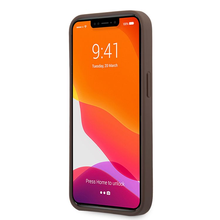 CG MOBILE Guess 4G PU Leather Case with Printed Stripe Compatible for iPhone 13 Pro (6.1") Anti-Scratch, Easy Access to All Ports, Shock Absorption