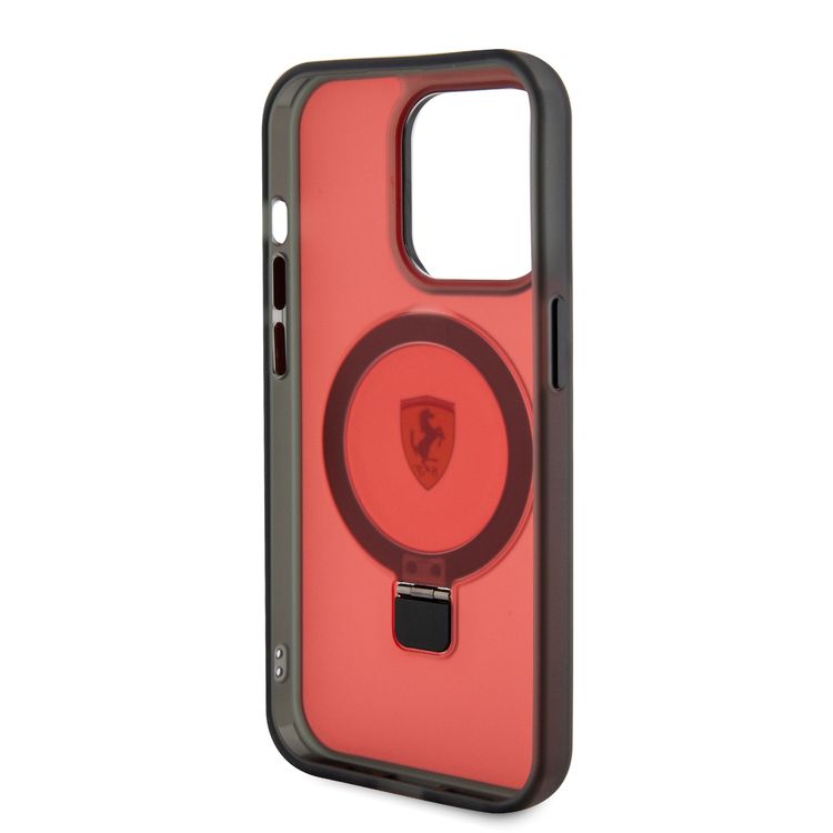 Ferrari iPhone 15 Pro For Magsafe Ring Stand Case - Red