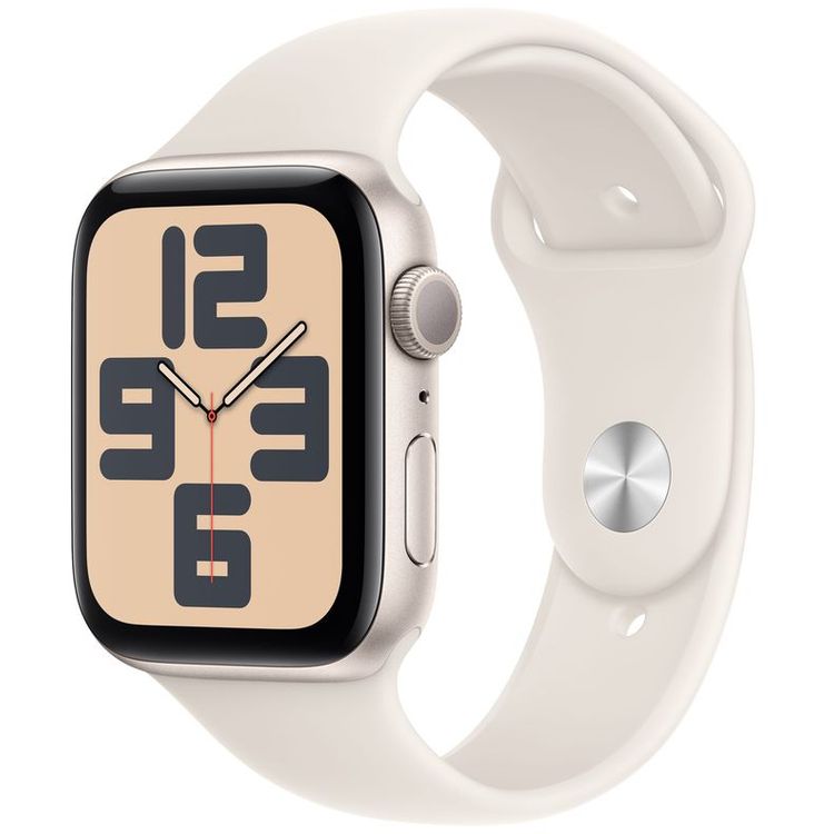Apple Watch SE 2024 GPS 40mm Starlight Aluminum Case with Starlight Sport Band, S/M - Starlight