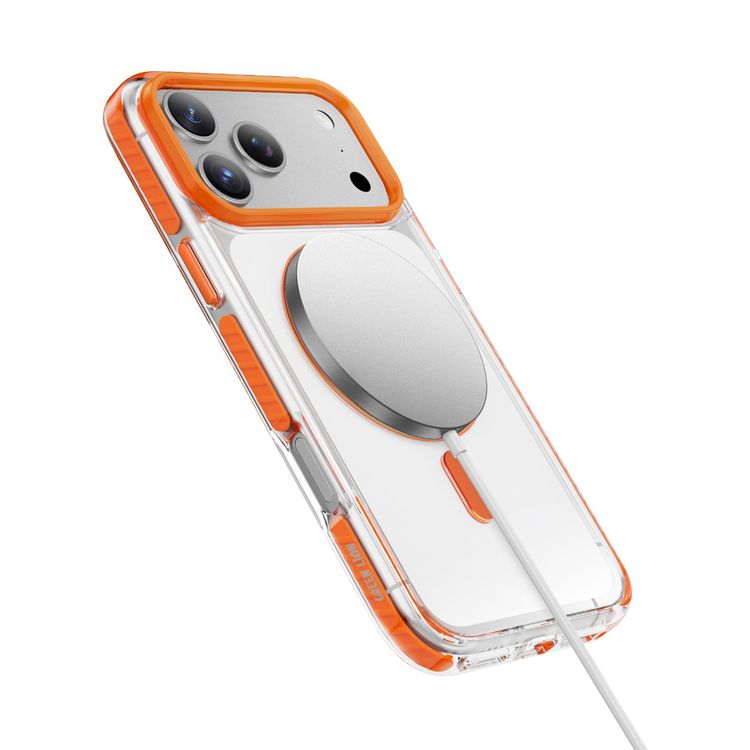 Green Lion Southend Magsafe Case for iPhone 17 Pro Max, Camera Protection, Hybrid Materials, Built-in Kickstand Ring with 360° Rotation, Military-Grade Protection - Orange