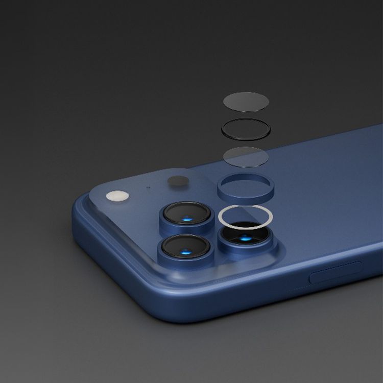 Levelo LucentTrio Camera Lens Protector with 99%  Transmittance for iPhone 17 Pro / 17 Pro Max, Anti-Fingerprint, Anti-Scratch, Double-Sided AR Glass, Oleophobic Coating, Multi-Layer Protection, Strong Adhesive - Titanium Blue