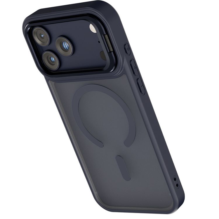 Solo Pro Camera Kickstand Case for iPhone 17 Pro Max with MagSafe Compatibility, TPU+PC  Material, Strong Magnets, Raised Camera Bezel, Shock-Resistant Bumper, Metal Camera Ring, Camera Ring Stand, Built-in Kickstand - Blue