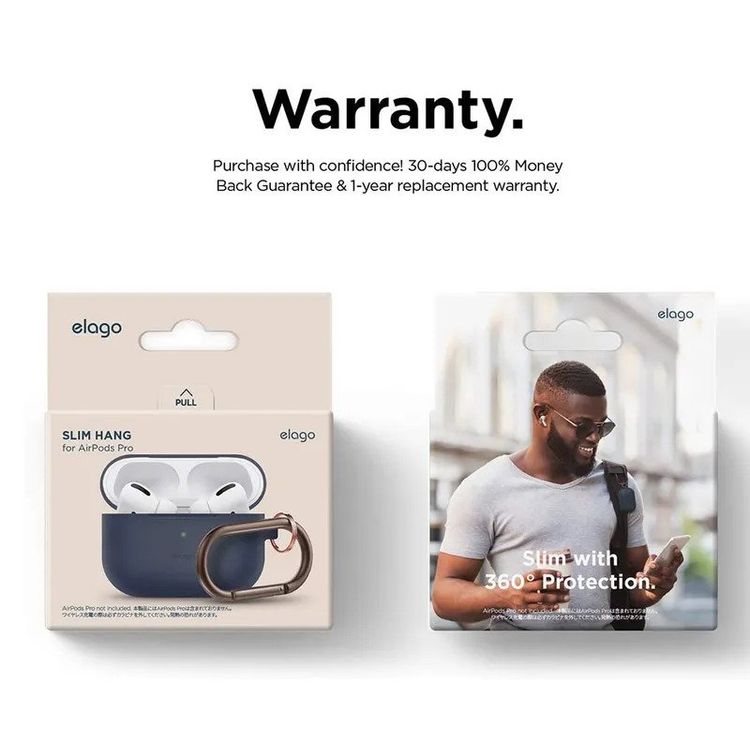 جراب Elago Slim Hang Case لـ Apple Airpods Pro - Jean Indigo