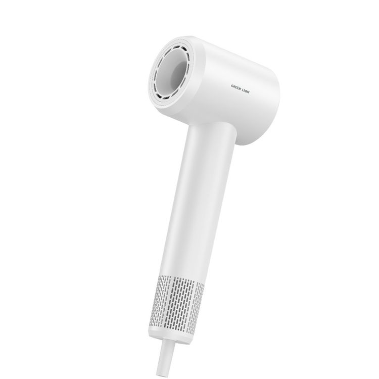 Green Lion LUXAIR Hair Dryer with 1600W Rated Power, 3 Heat Settings, Magnetic Nozzle, Digital Display, Thermostat Control, 2 Wind Speeds - White 