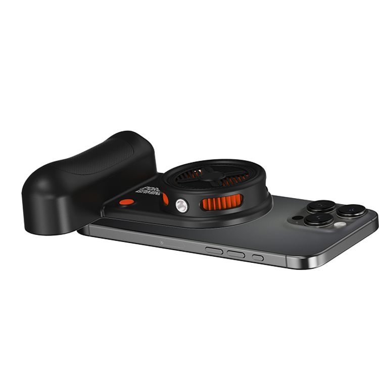 Porodo Gaming Arcticchill Magnetic Phone Cooler with Ultra-Quiet Fan, High Speed Fan, Slip-Resistant Design, 90 Minutes Working Time, 5000mAh Battery Capacity - Black / Orange