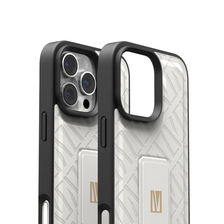 كفر حماية ليفيلو مورفيكس كويرو بمسند لهاتف آيفون 16 برو، قبضة مدمجة، سهل التركيب، زوايا مقاومة للصدمات - أبيض