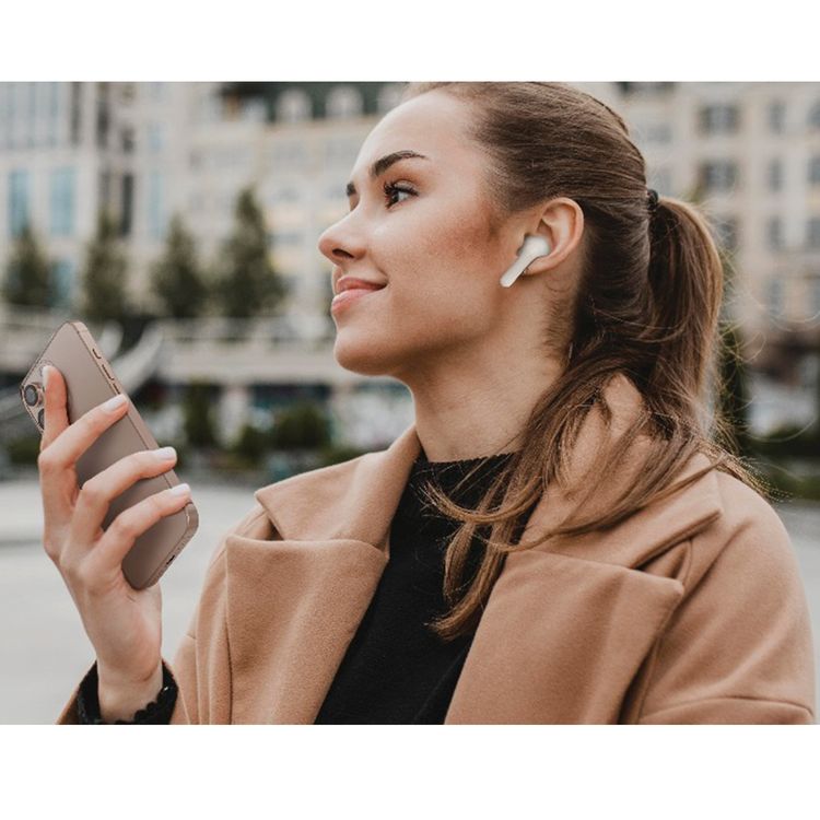 Levelo Oris ENC True Wireless Earbuds with Environmental Noise Reduction, Google & Siri Assistant, Hi-Fi Bass, Game/Music Modes, 280mAh Battery Capacity, 21 Hours Playtime - Beige