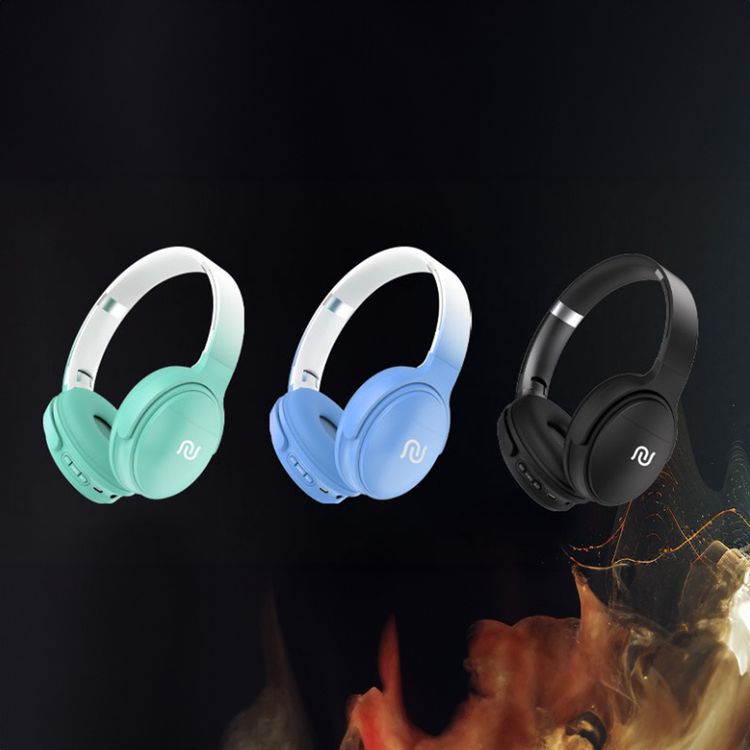 Porodo Soundtec Limited Wireless Headphones with AUX & Bluetooth Connections, Built-in Micro SD Slot & Microphone, Up to 10 Hours Working Time, 250mAh Battery Capacity, Control Buttons, Two-Device Connection - Black