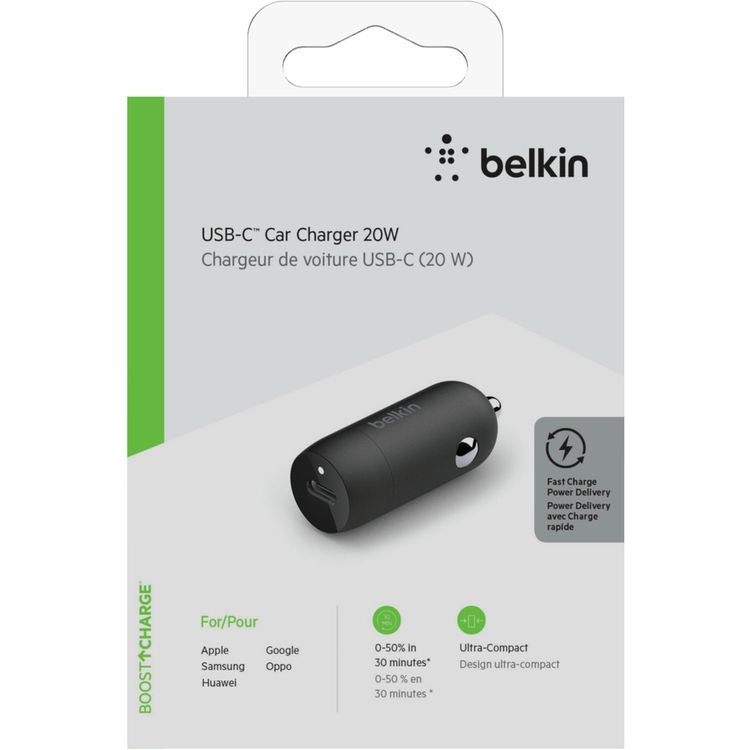 USB-C Car Charger Belkin CCA003BTBK USB-C Fast Car Charger 20W - Black