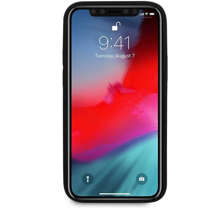 Karl Lagerfeld PU Leather Case Ikonik Outline Embossed and Metal Logo for Apple iPhone 12 Mini (5.4 ) - Black