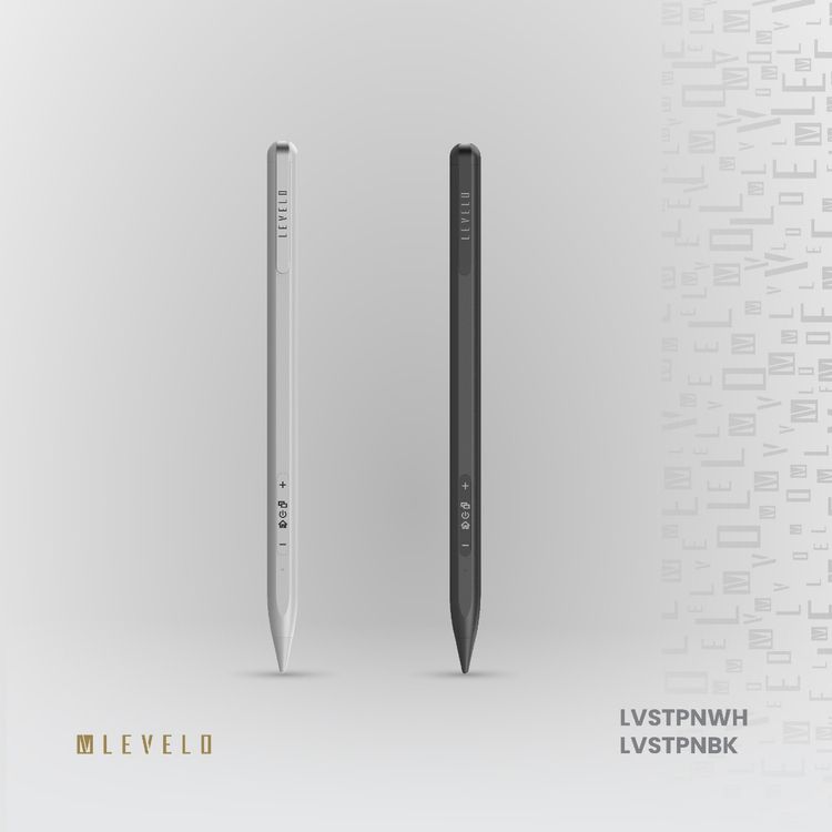 Levelo SkyWrite Versa Stylus Pen for iPad, 130mAh Battery Capacity, Aluminum Alloy & Polyoxymethylene Material, USB-C Charging Interface, <1 Hour Charging Time, 10 Hours Working Time, 6 Months Standby Mode, 2 Extra Tips, Strong Magnetic Field - White
