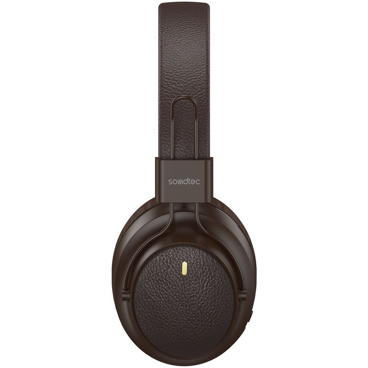 Porodo Wireless Stereo Headphones with Leather-Finish, 40mm Speaker Diameter, Up to 20 Hours Play Time, 10m Transmission Distance, 180 Hours Standby Time, TF Card Support, Stereo Sound Quality - Brown