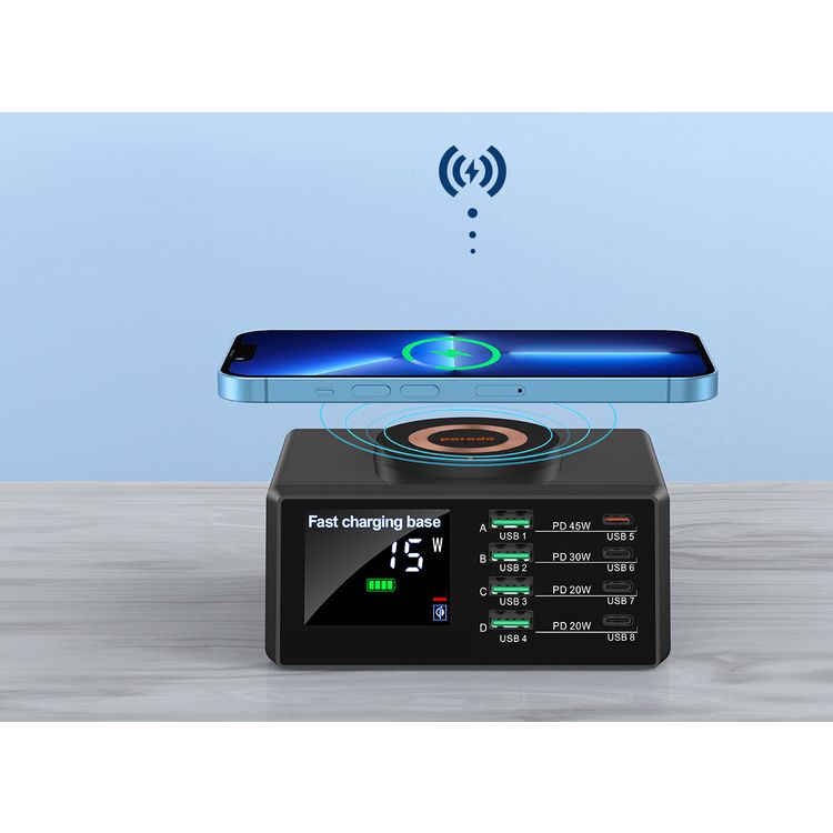 Porodo Multi-Port Charging HUB Real-Time  - Black