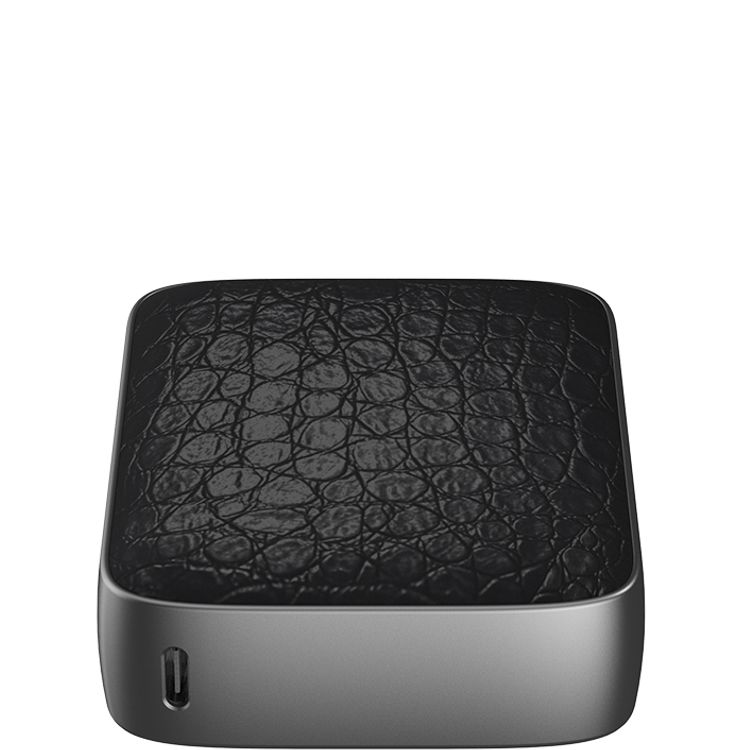 البنك الطاقة الأخضر لايون VALMONT بقوة 10000mAh مع جلد PU فاخر، شحن سريع بقدرة 45W PD، معتمد للرحلات الجوية، شاشة TFT، شحن QC18W - أسود