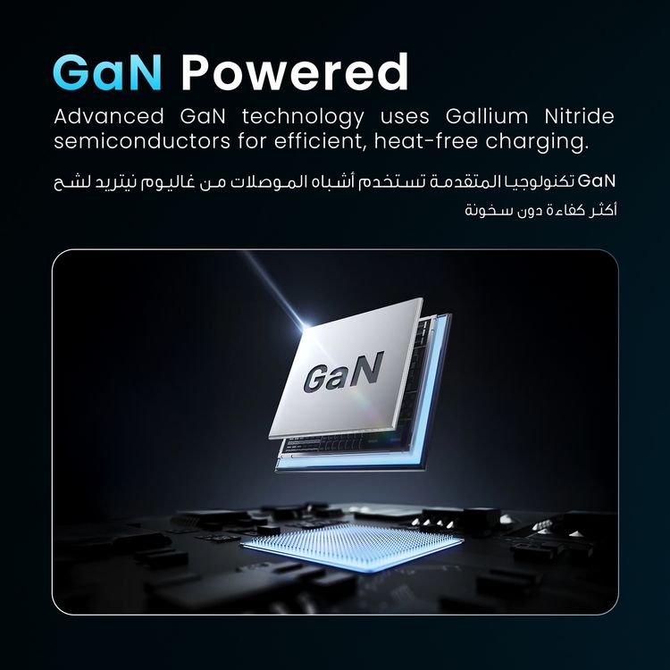 Powerology Voltflow GaN Wall Charger with PD 140W, Single USB-A & Triple USB-C Ports, Ai Temperature Control, Fast Charge Support, Multiple Device Compatibility, TFT Smart Display Interface - Black