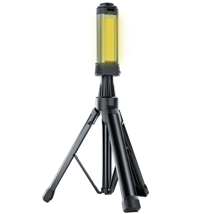Green Lion Trio Beam Lite, 2000 Lumens Tripod Camping Light, Adjustable Light Modes (White, Yellow, and Red), 6000mAh Battery, P50 Bulb + COB, USB-A Output, Type-C Charging, 120cm Maximum Height, 8 Hours Recharge Time, 4-10 Hours Working Time, 4000-7000K Color Temperature Range - Black