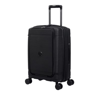 it luggage Unanimous Luggage Small, Unisex Polypropylene Material Hard Case Luggage, 8x360 degree Spinner Wheels, Expandable Trolley Bag, TSA Type lock, Lightweight Suitcase - Black
