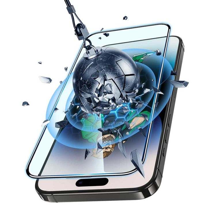 Green Lion 4-in-1 Defender Pack for iPhone 16 Pro, Anti-Shock Case, Nano HD Full Protection, Camera Lens Film, 3D Pet HD Glass - Black 