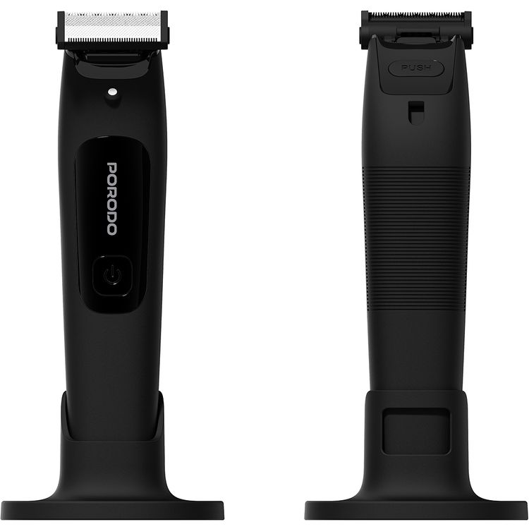 Porodo Shapetrim Dual-Blade Trimmer with Wet & Dry Shaving, 600mAh Battery, Secure Travel Lock, 5W Rated Power, 1, 2, 3 & 4mm Combs Included, 2 Hours Working Time, USB-C Fast Charging - Black