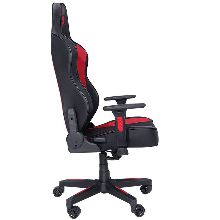 Bloody Gaming Chair, Ergonomic Backrest, High-Density Foam Cushion, 3D Adjustable Armrests, Class 4 Hydraulic Piston, Soft & Reliable Pillow - Black / Red