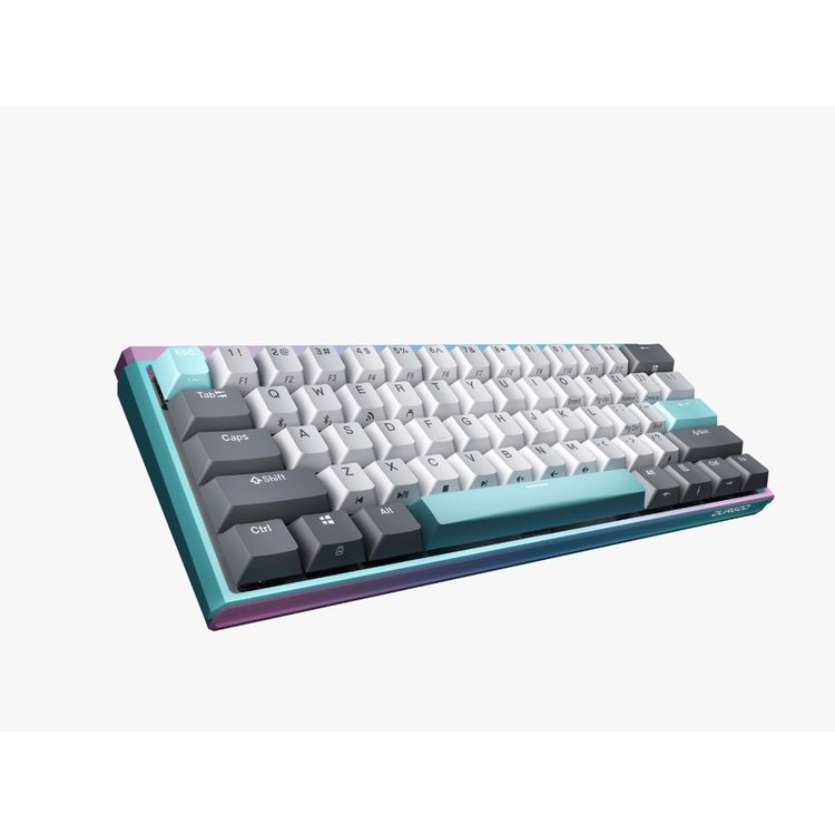 Durgod K330W Gateron Crystal Mechanical Wireless Keyboard Doubleshot PBT Profile (Red,BrownSwitch) - Blue/Purple/Gray