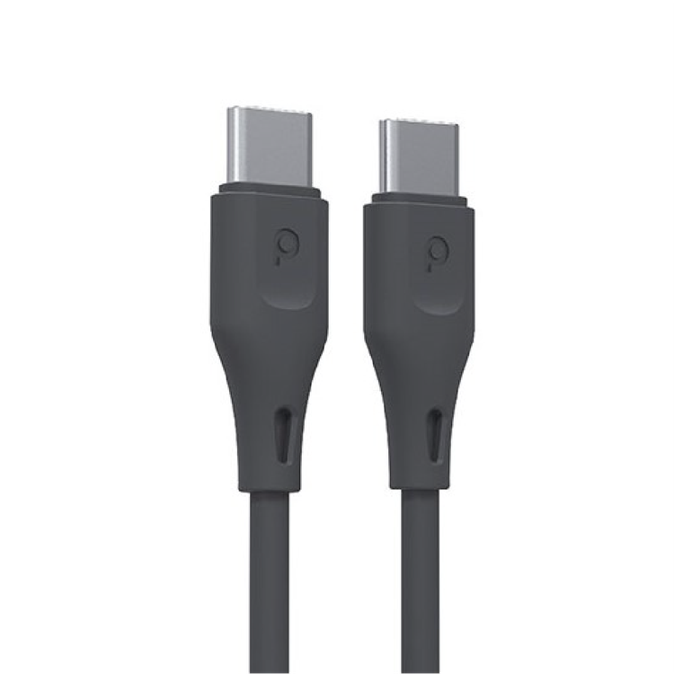 Porodo new PVC USB-C to USB-C Cable 60W 1.2M, Type-C Cord with Over Current Protection, Fast Charging & Data Connecter for MacBook Pro/Samsung S22 & Other Type-C Devices - Black