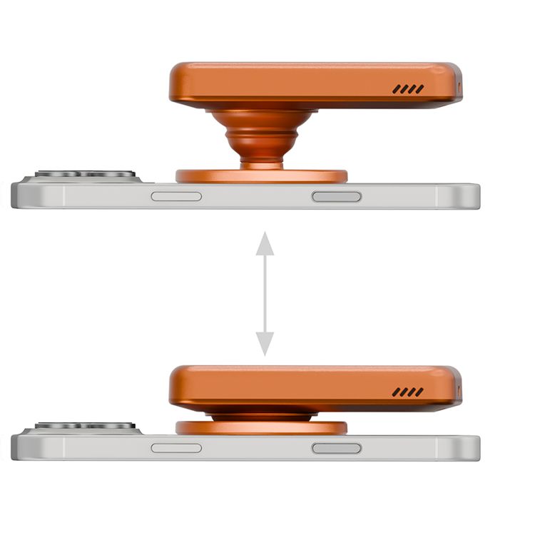 Green Lion Grip Mag 5000mAh Power Bank with PD 30W, MagSafe Compatible, LED Battery Indicator, Secure Magnetic Hold, Built-In Safeguards, Pop-Out Stand & Grip, Pocket-Sized Power, Ultra-Slim Design - Orange