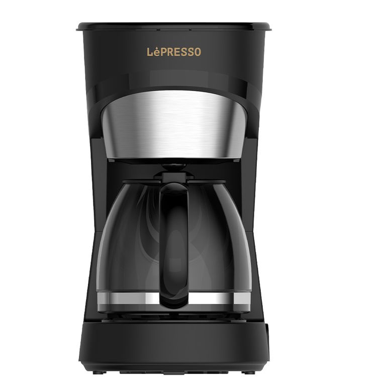صانع القهوة LePresso بخاصية التنقيط مع إبريق زجاجي، سعة خزان المياه 1.5 لتر، قدرة 900 واط، سعة إبريق القهوة 15 كوبًا، فلتر نايلون قابل للغسل، وظيفة الحفاظ على السخونة - أسود