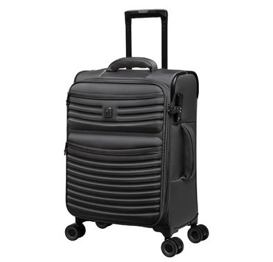 it luggage Precursor Unisex Lightweight Soft Case Trolley, Expandable Polyester Luggage with 8 Spinner Wheels, Telescopic Handle & TSA Lock - Small / Charcoal