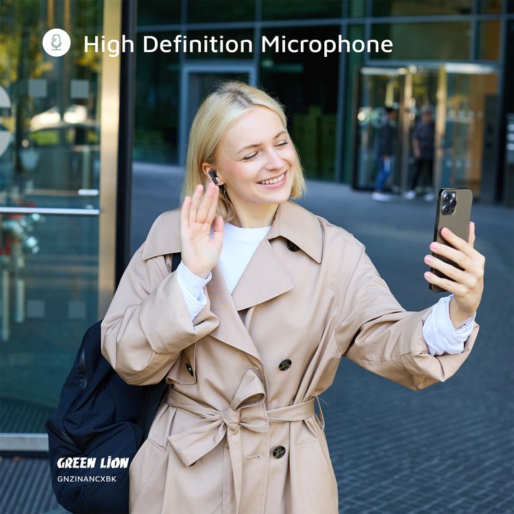 سماعات الأذن ميتال زنك X من جرين ليون بتقنية TWS مع خاصية ANC، بتصميم من سبيكة الألمنيوم، وميكروفون عالي الدقة، وتقنية تخفيض الضوضاء بمقدار 25 ديسيبل، ونطاق نقل يصل إلى 10 أمتار - باللون الأسود.