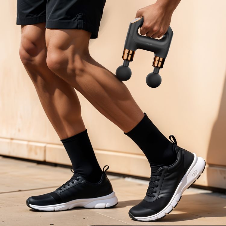 Green Lion Dual Head Massage Gun with 4×Double Massage Heads (Ball/U-Shaped/Flat/Bullet Heads), 45 Min Working Time, 6×Speed Levels, 3200 RPM Motor, Ergonomic Handle, Quiet Operation, Portable Handheld Body Massager for Neck, Shoulders, Back, Legs Pain Relief - Black