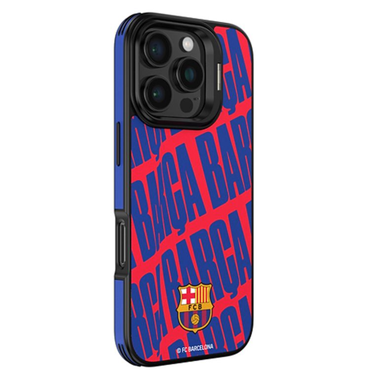 FC Barcelona Magnetic Case for iPhone 15 Pro, Premium Synthetic Leather, MagSafe Compatible, Built-in Ring Kickstand, Strong Neodymium Magnets, Shock Absorption - Més Que Un Club