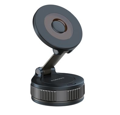 Porodo Rotarex MagSafe Car Mount with Powerful Suction Base, 360° Rotating Base, 20 × N52 Magnets, Compatible with 4"-7" Devices, Multi-Surface Mounting, Powerful Suction, Adjustable Viewing Angle - Black