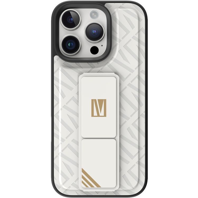 كفر حماية ليفيلو مورفيكس كويرو بمسند لهاتف آيفون 16 برو ماكس، قبضة مدمجة، سهل التركيب، زوايا مقاومة للصدمات - أبيض