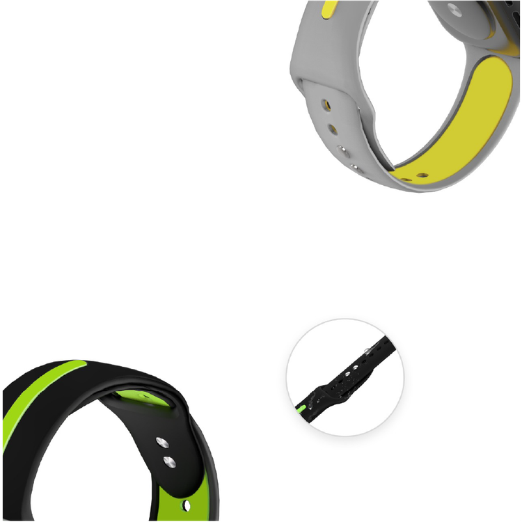 Green Lion Tanoshi Watch Strap, Fit & Comfortable Replacement Wrist Band, Adjustable Straps Compatible for Apple Watch 38/40mm - Black / Red