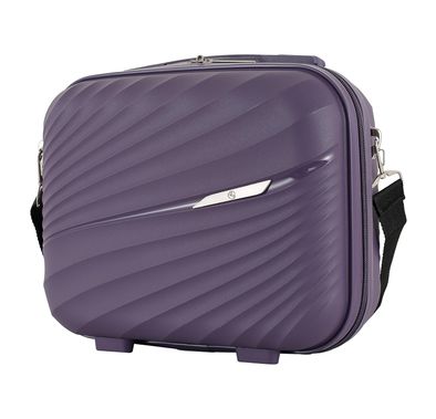 H.T Luggage Bag, Hard Case Polypropylene (PP) Material, Expandable, Telescopic Handle, Scratch Resistant, TSA Lock, Vanity Case Size - Purple