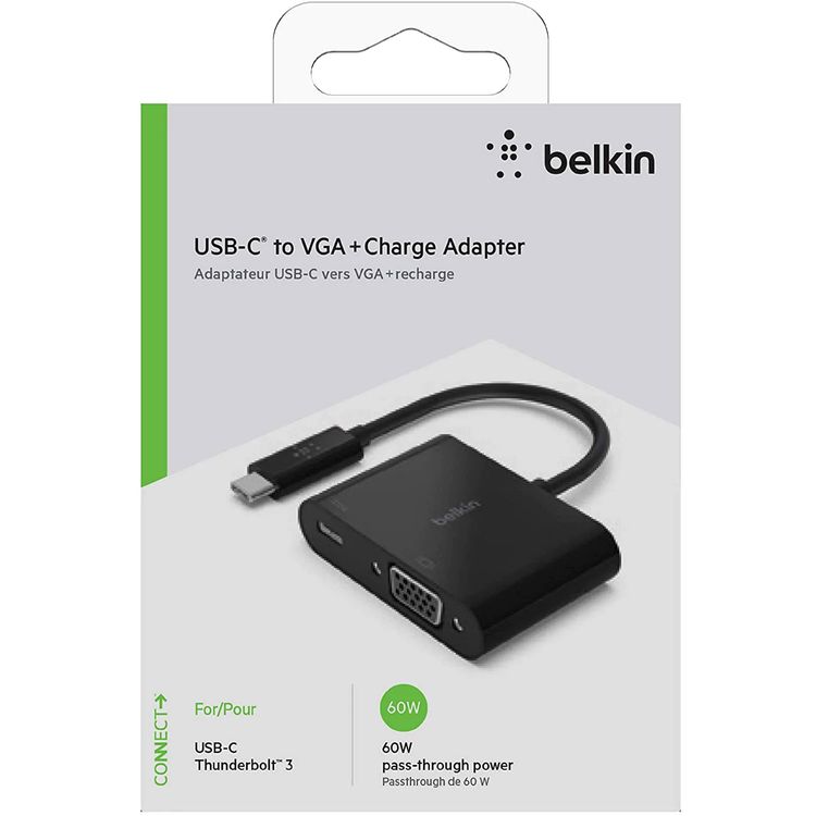 Belkin USB-C to VGA + Charge Adapter - Black