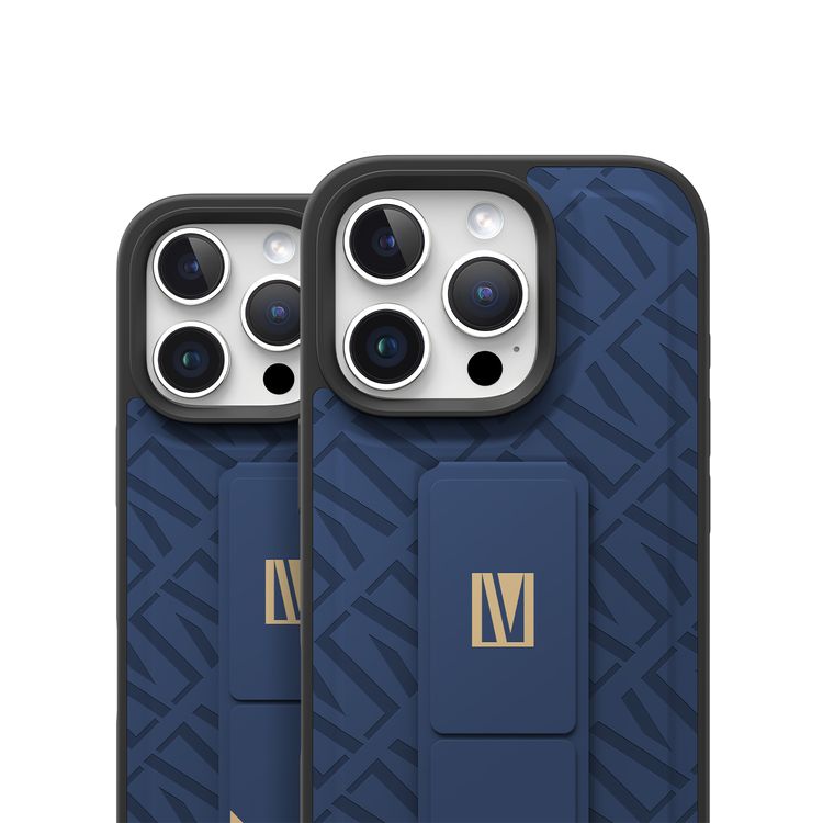 كفر حماية ليفيلو مورفيكس كويرو بمسند لهاتف آيفون 16 برو، قبضة مدمجة، سهل التركيب، زوايا مقاومة للصدمات - أزرق