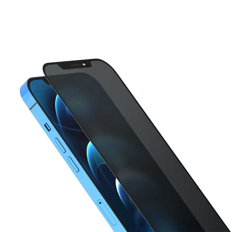 Levelo 9H Privacy Twice Tempered Glass Screen Protector Compatible for iPhone 12 / 12 Pro (6.1") Anti-Scratch - Non-Breakable Edges - Anti-Peeping Screen Guard Protector - Black