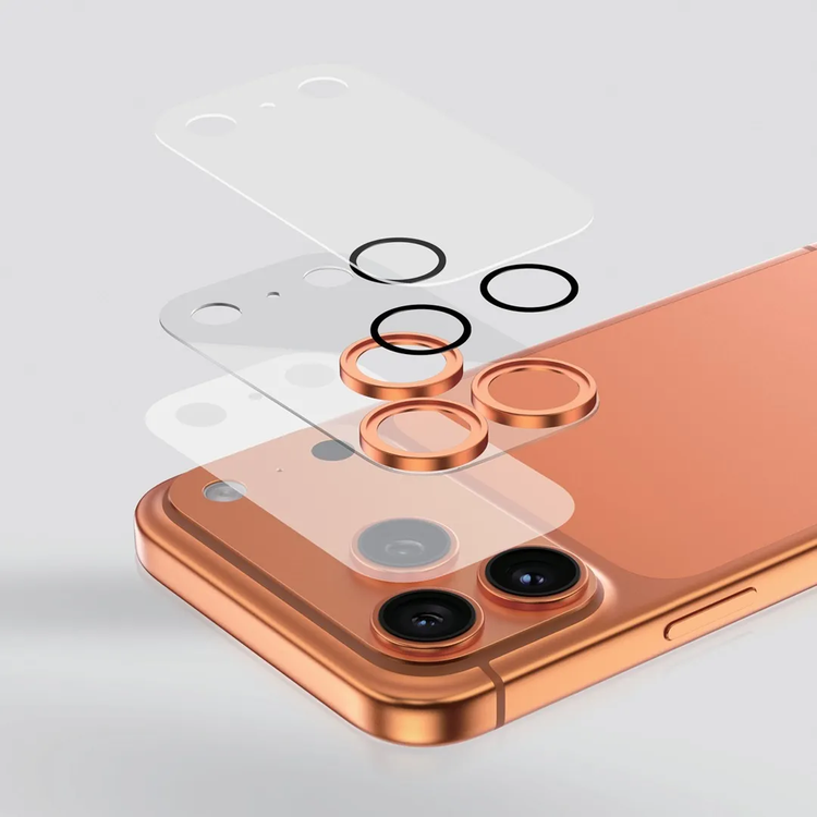 Green Lion Kanzen Camera Lens for iPhone 17 Pro Max, 9H Hardness, Easy to Apply, Anti Fingerprint, Bubble Free, Full Coverage, Ultra Clear Shooting, Impact Resistant, Ultra-Thin Base - Orange