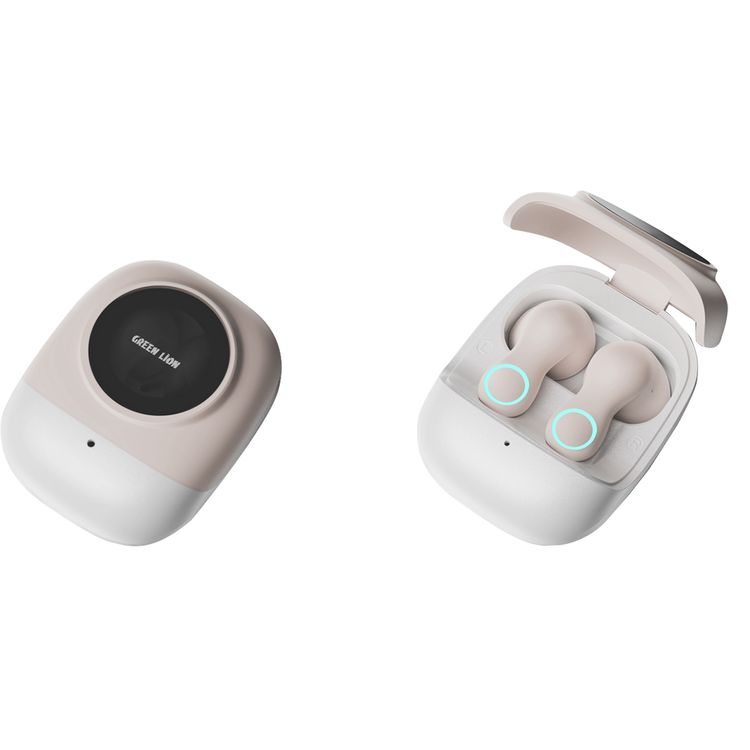 Green Lion Jenifer True Wireless Earbuds TWS, Touch Control, Voice Assistant, Breathing Lights, Clear Call Quality - Beige