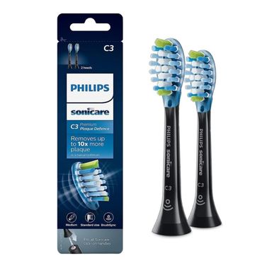 Philips Sonicare C3 Premium Plaque Defense Standard Toothbrush Heads - Black