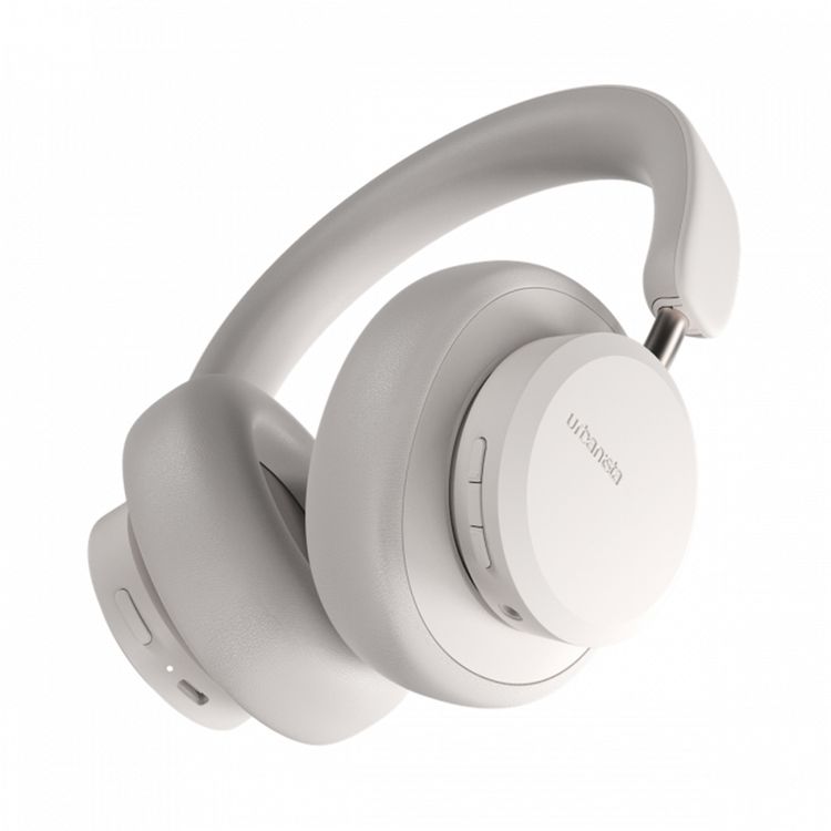 Urbanista Miami Headphones with Active Noise Cancellation, On-ear Detection, Ambient Sound Mode, Compatible with iOS & Android - Pearl White 