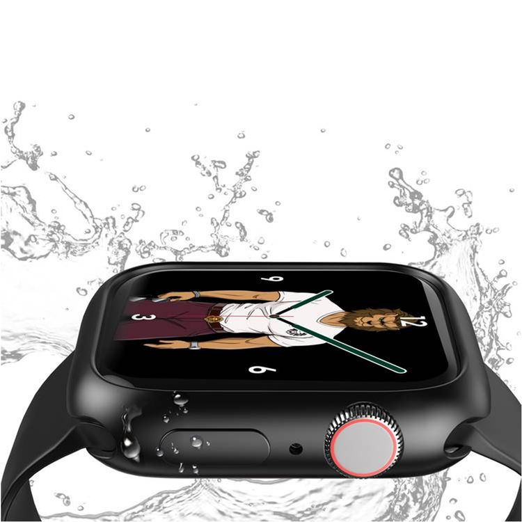 Green Lion Stylin Guard Pro Case for Apple Watch 40mm with 360° Protection, Bubble Free, Scratch Proof, Water Resistant Material, Ultra-thin Double Layer, Hallow Back Design - Black