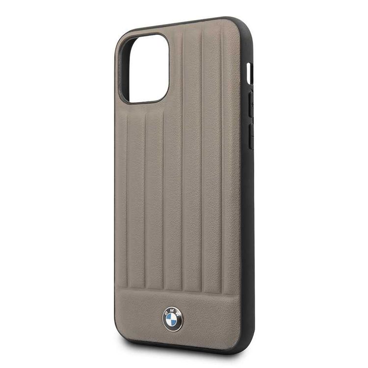 BMW Hard Case Leather Lines Compatible with iPhone 11 Pro, Full Protection, Accurate Cutouts Easy Access to All Ports, Scratch Resistant - Brown