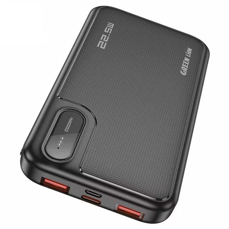 Green Lion Power Mate 10 PD Power Bank 10000mAh, Fast Charge Support,  Portable , Battery Poweredd, 2 Hours Battery Charge Time, Digital Display, Material : ABS +PC flame-retardont housing - Black